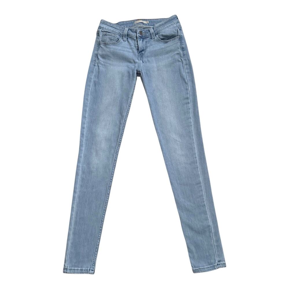 Levis 535 Super Skinny Blue Jeans Womens 26 Low Rise Stretch 29.5" Inseam
